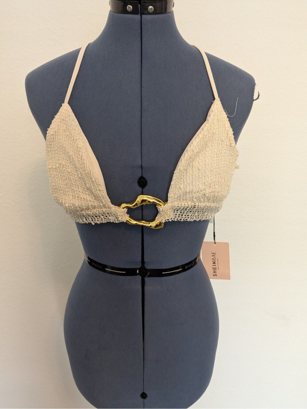 Shein bae Womens Island Top Brown Gold Net Size 2